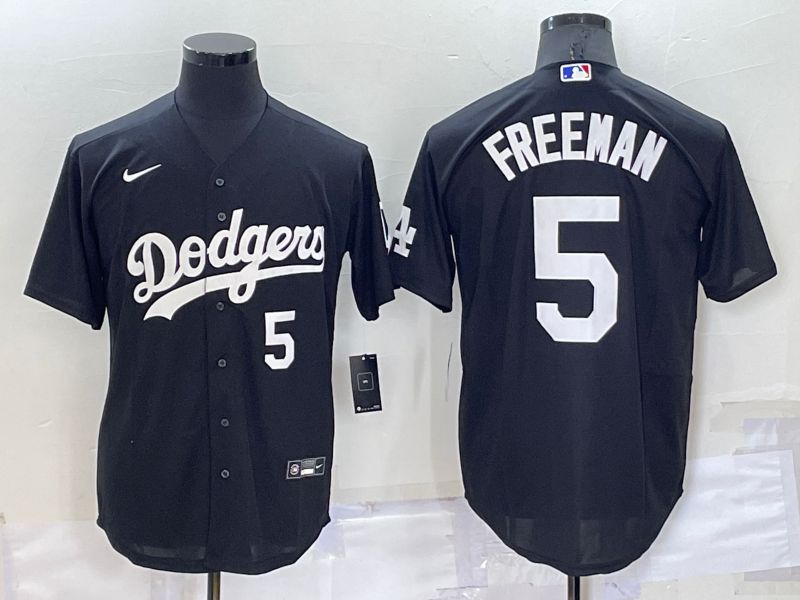 Men Los Angeles Dodgers #5 Freddie Freeman Black Inversion Nike 2022 MLB Jersey